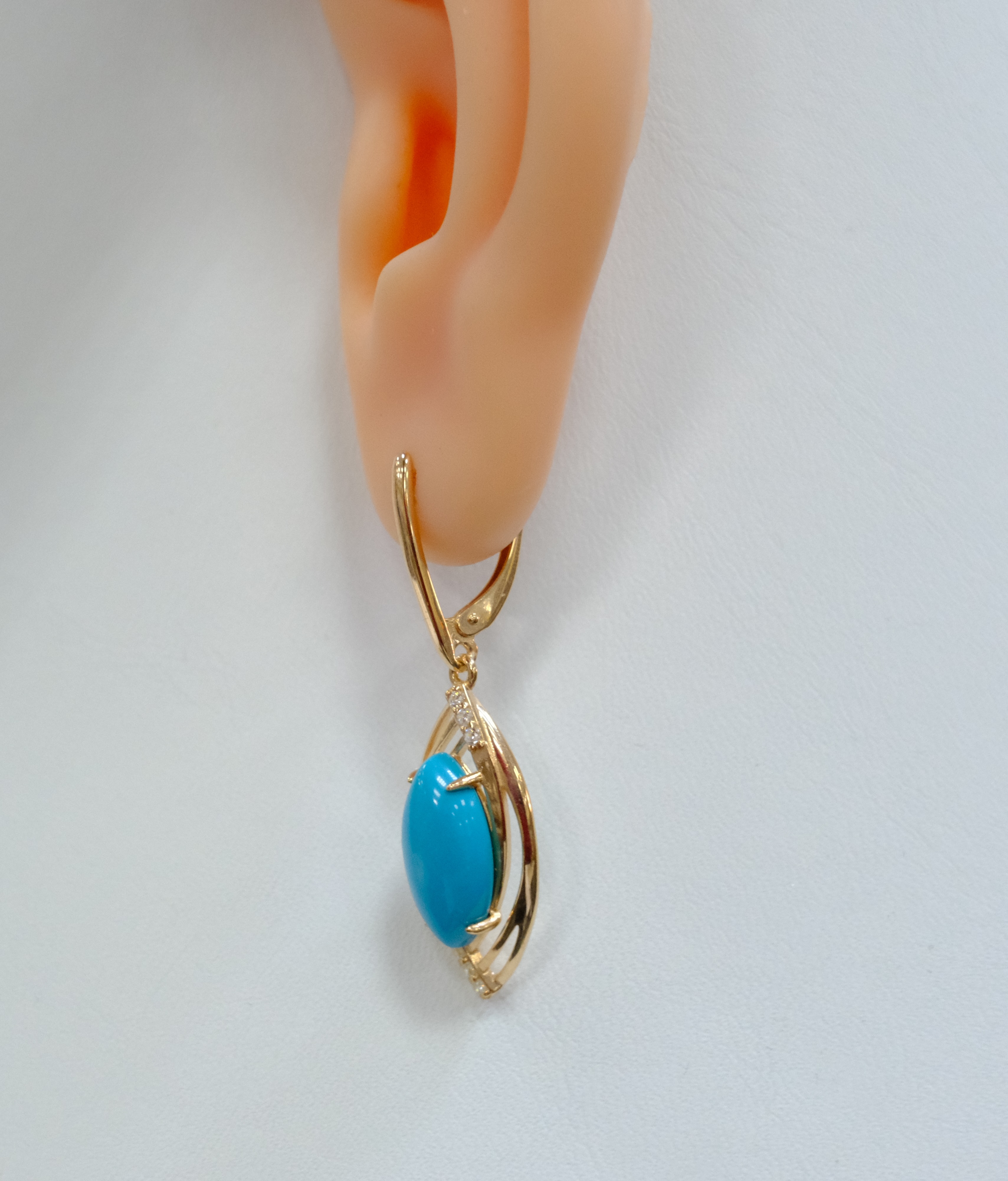 Серебряные серьги с бирюзой